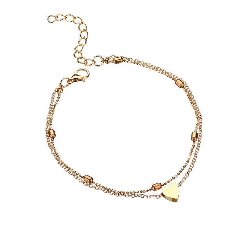 Chic Geometric Heart Anklet