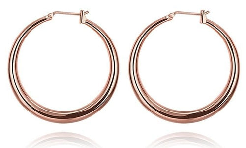 Italian-Made Gold Plated French Lock Hoop Earrings