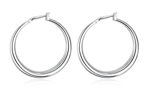 Italian-Made Gold Plated French Lock Hoop Earrings