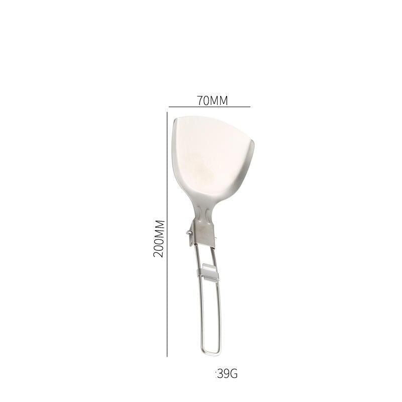 Compact Stainless Steel Folding Spatula for Outdoor Cooking and Camping