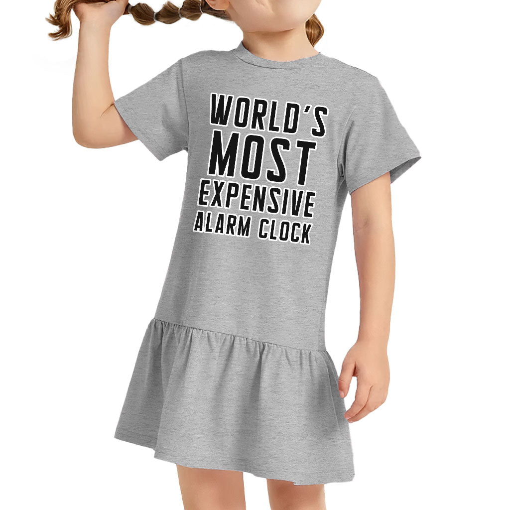 Expensive Alarm Clock Toddler Rib Dress - Best Design Girls' Dress - Trendy Toddler Dress