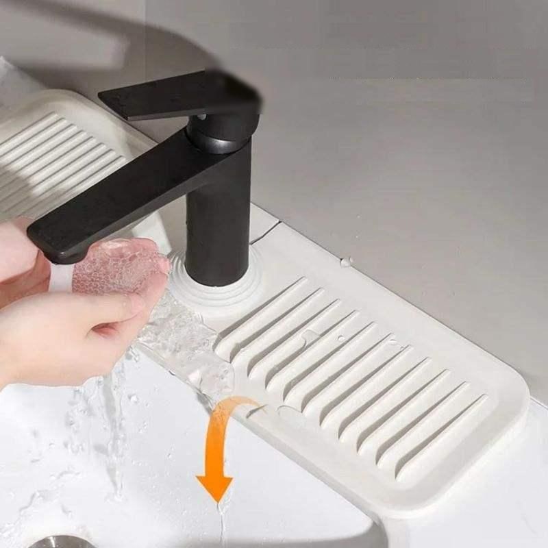 Multi-Functional Faucet Splash Guard & Draining Tray Mat