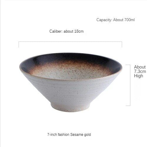 Japanese Porcelain Ramen & Noodle Bowl - Eco-Friendly, Large Ceramic Serving Dish