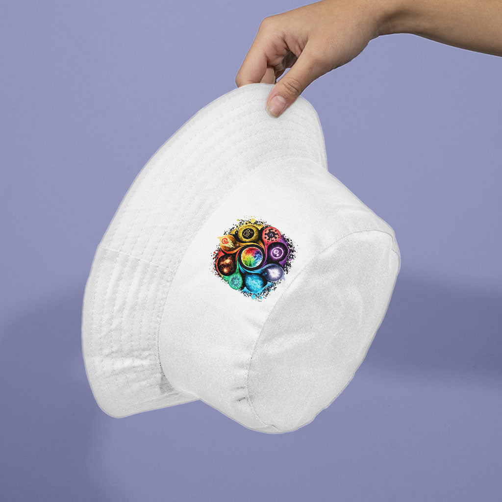 Yoga Chakra Bucket Hat - Mandala Hat - Colorful Bucket Hat