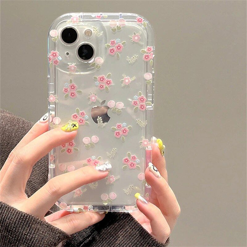 Quicksand Pink Flower Holder iPhone Case