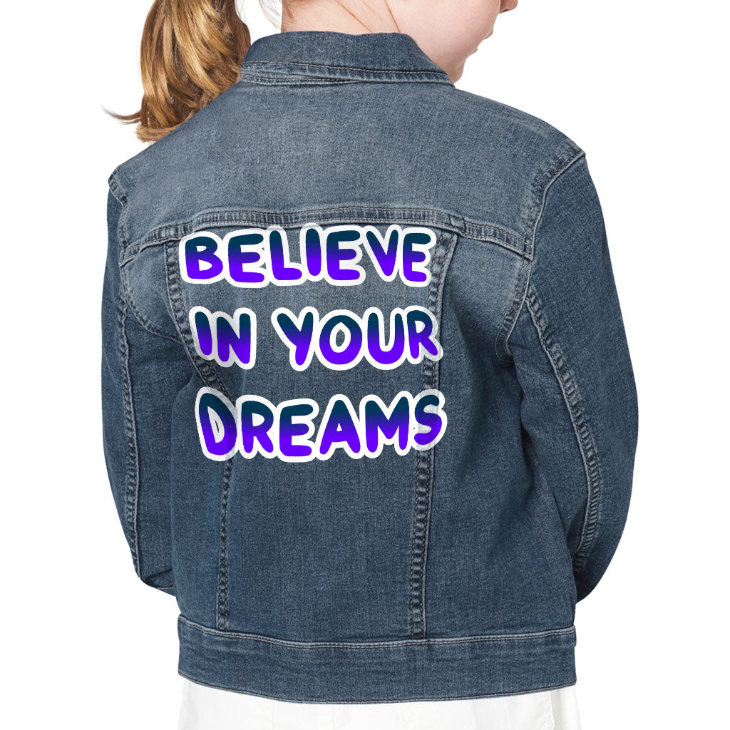 Inspirational Quote Kids' Denim Jacket - Cool Trendy Jean Jacket - Cute Design Denim Jacket for Kids