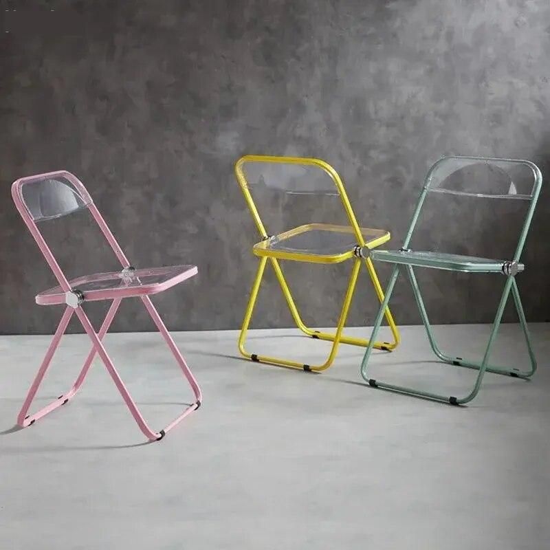 Modern Acrylic Transparent Folding Dining Chair - Set of 4