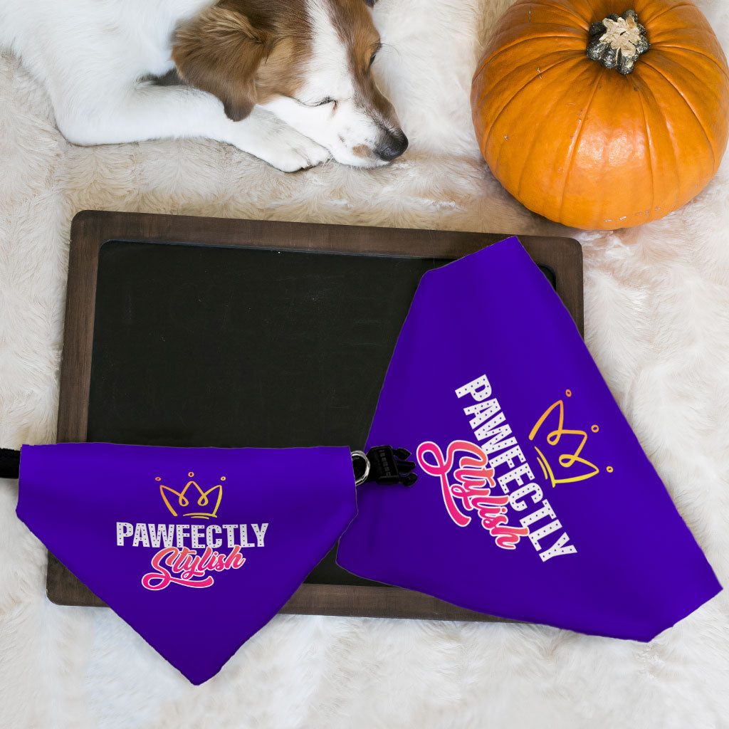 Pawfectly Stylish Pet Bandana Collar - Crown Scarf Collar - Printed Dog Bandana