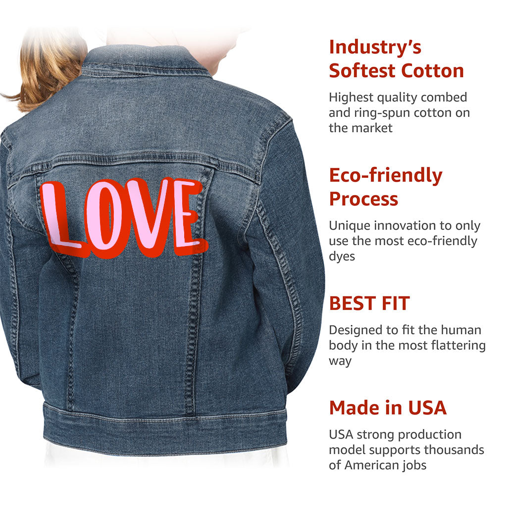 Love Kids' Denim Jacket - Kawaii Jean Jacket - Cool Denim Jacket for Kids