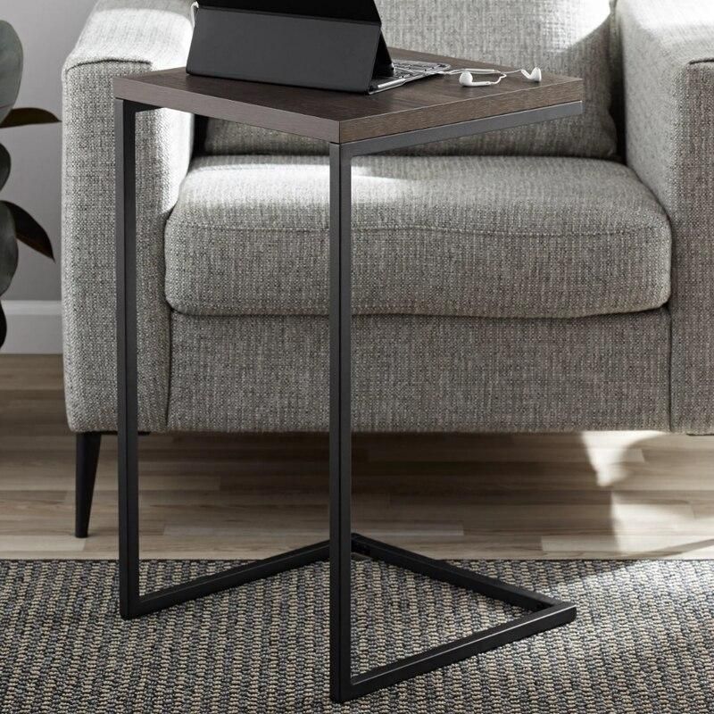 Space-Saving C-Shape End Table