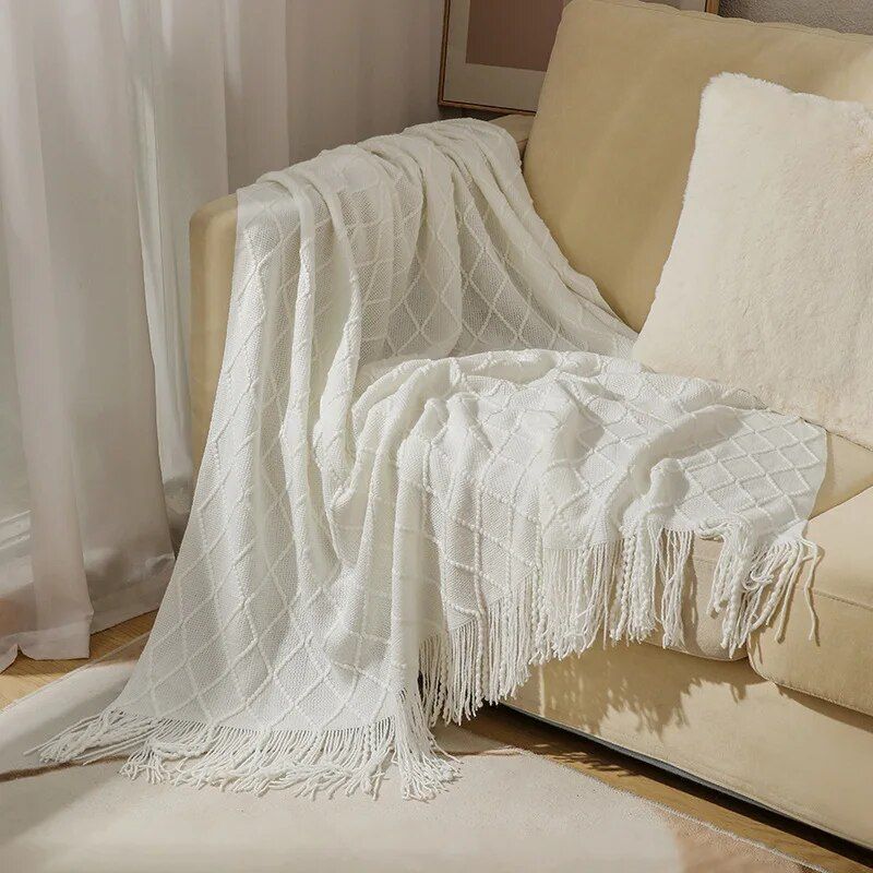 Knitted Blanket Sofa Cover