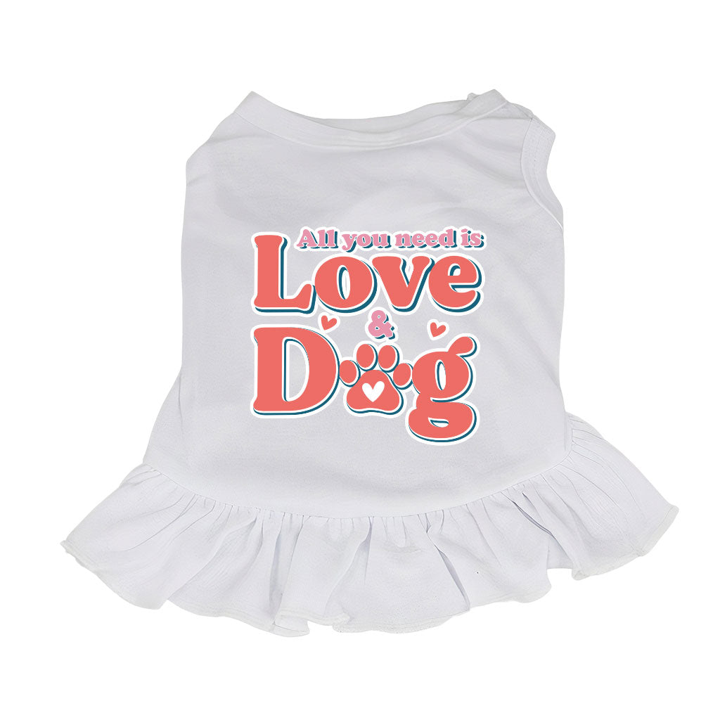 All You Need Is Love and Dog Dog Sundress - Quote Dog Dress Shirt - Themed Dog Clothing