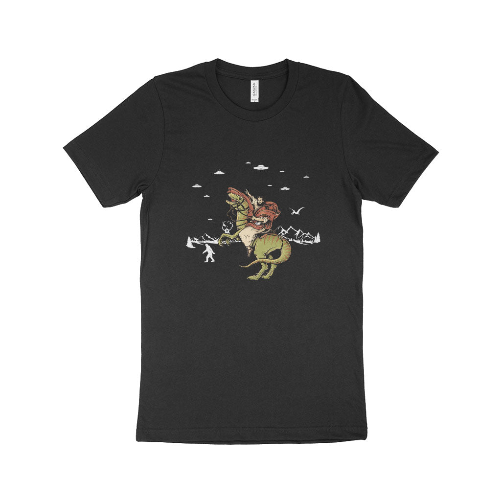 Jesus Riding Dinosaur T-Shirt Made in USA