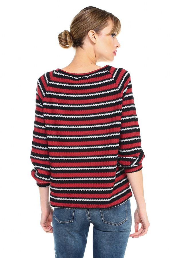 Multi Stripe Long Sleeve Pull On Top