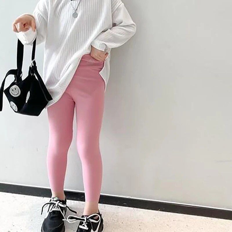 Girls' Comfort-Fit Leggings - Casual & Stylish Ankle-Length Tights for Kids