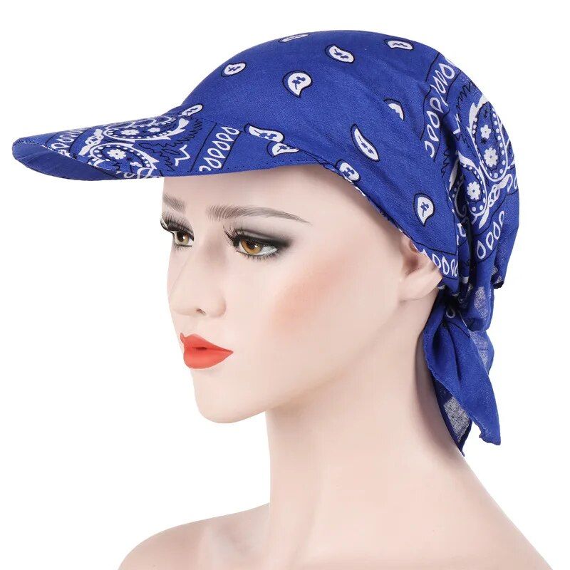 Multi-Season Women's Beach Turban with Sunscreen Brim