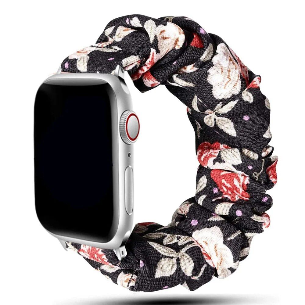 Elastic Scrunchie Apple Watch Band - Nylon Solo Loop Bracelet for All Series