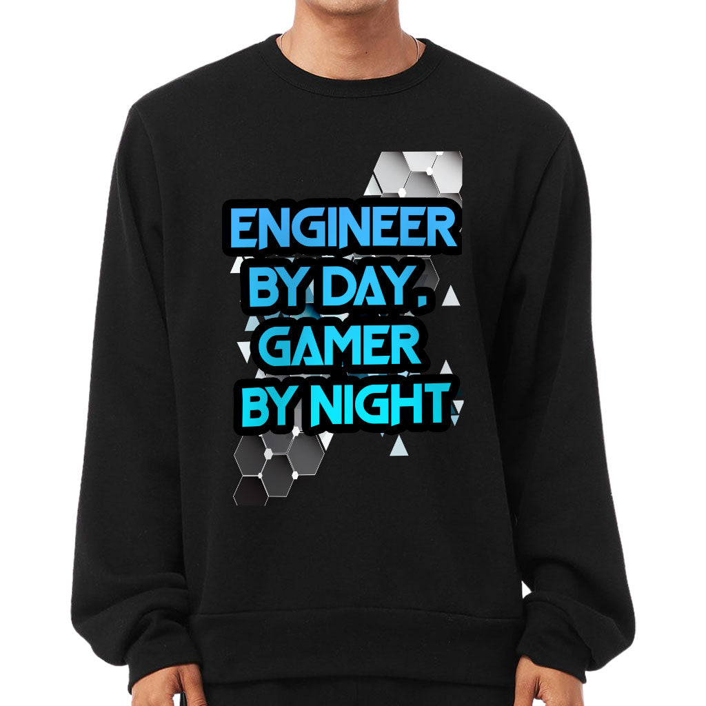 Engineer Gamer Sponge Fleece Sweatshirt - Funny Classic Sweatshirt - Printed Sweatshirt