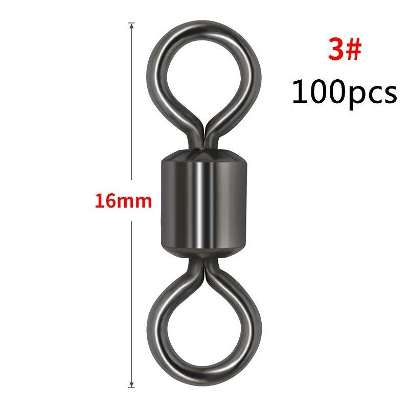 High-Strength Stainless Steel Fishing Swivels with Safety Snap