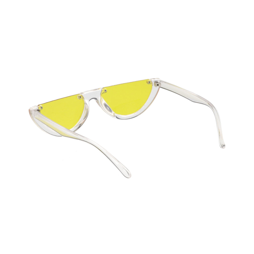 Women’s Yellow Retro Half-Frame Sunglasses