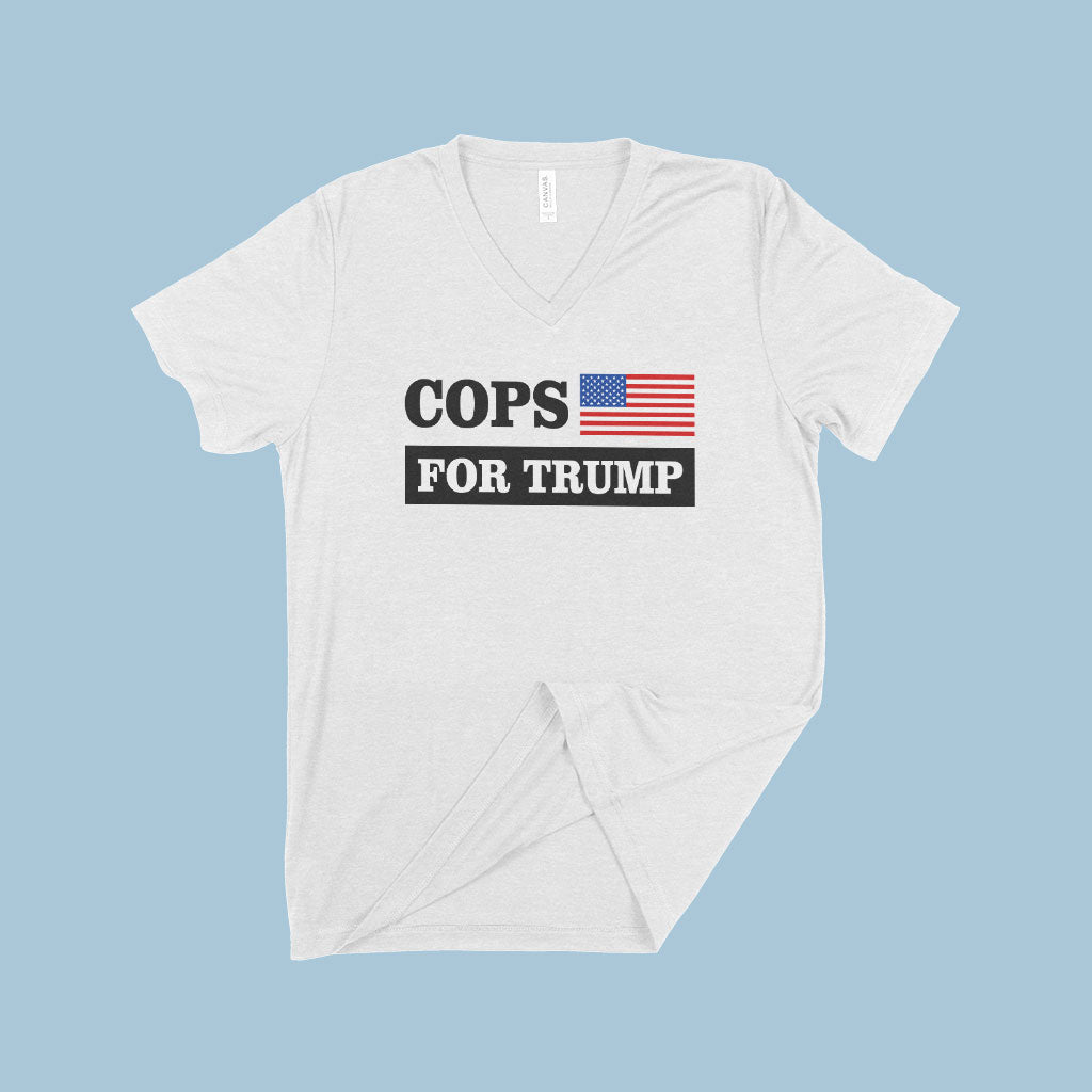 Cops for Trump V-Neck T-Shirt - President Trump Tee Shirts