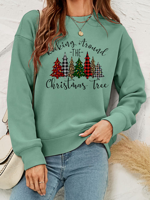 Christmas Tree Letter Graphic Sweatshirt