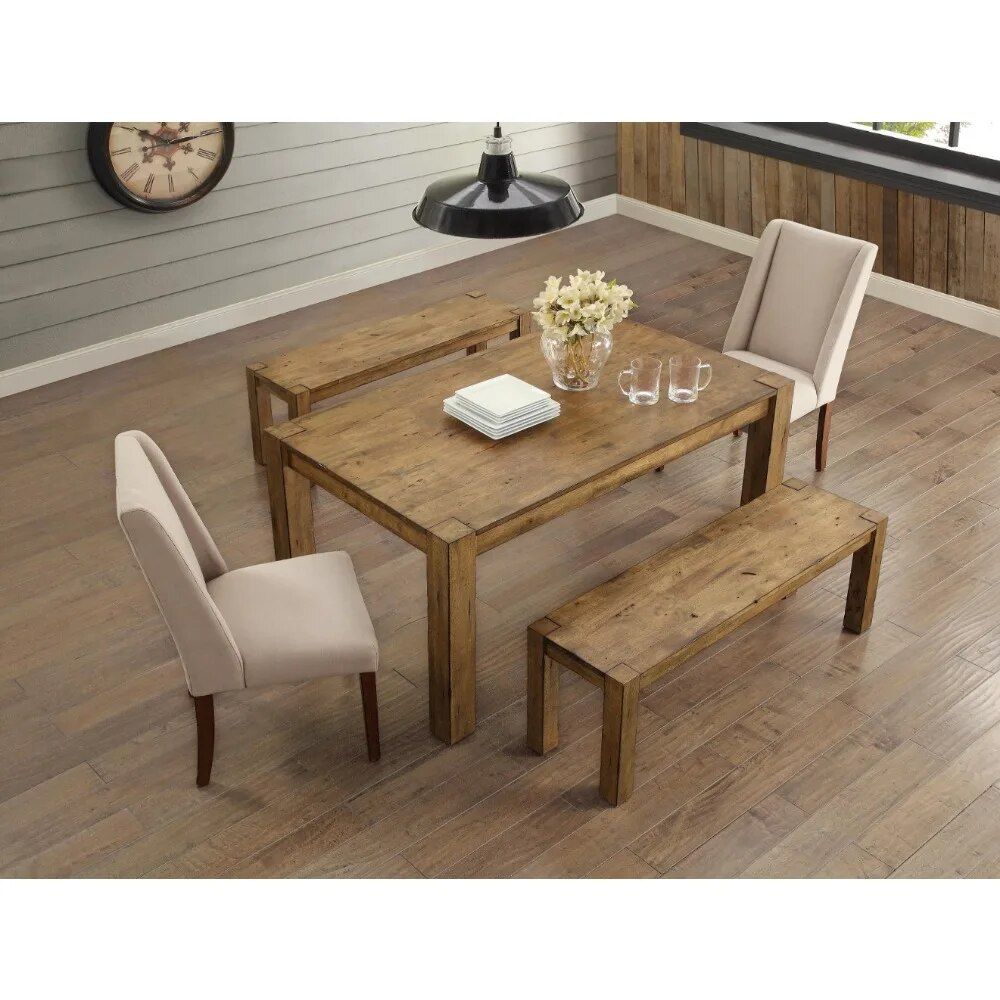 Rustic Brown Wooden Dining Table