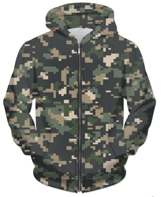 Camofludge 8 UNISEX ZIP HOODIE