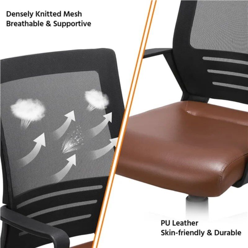 Adjustable Midback Mesh Office Chair with Lumbar Support and Swivel Base