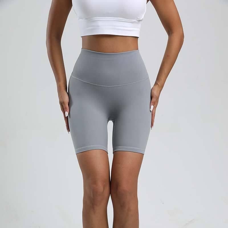 High-Waist Solid Yoga Shorts for Women