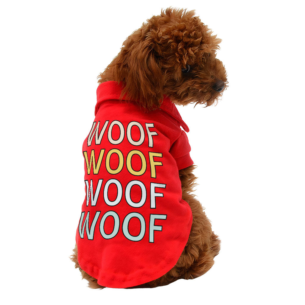 Woof Dog Polo Shirt - Word Art Dog T-Shirt - Beautiful Dog Clothing