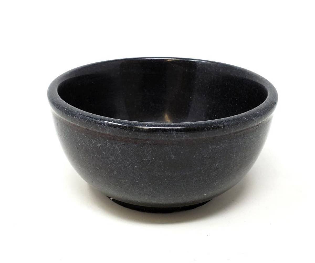 Black Marble Bowl 4" Round x 2" High