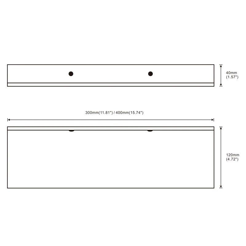 Modern Matte Black Wall-Mounted Aluminum Shelf for Bathroom & Kitchen Storage