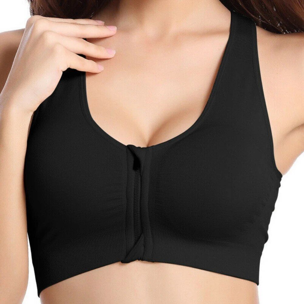 Zip-Front Breathable Sports Bra for Active Women