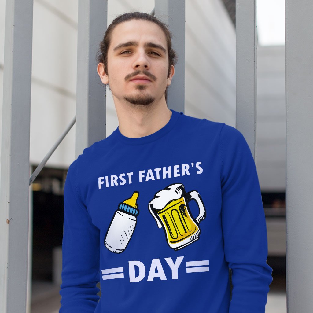 First Father's Day Long Sleeve T-Shirt - Funny Father's Day T-Shirts