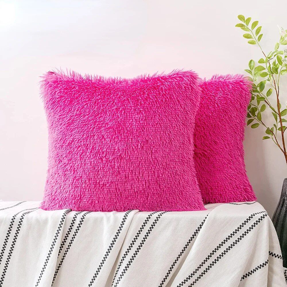 Luxurious Plush Fur Cushion Cover