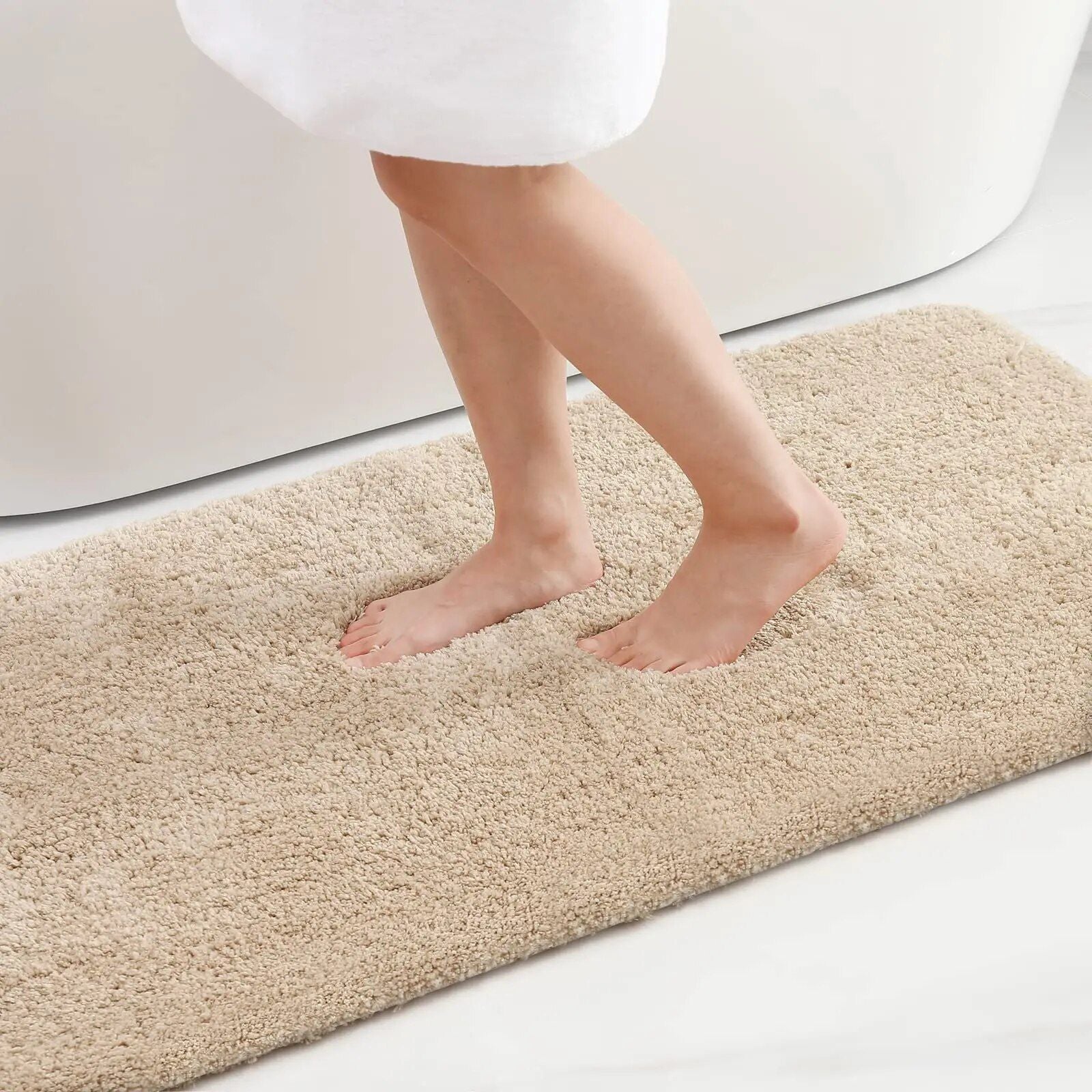 Luxurious Quick-Dry Absorbent Plush Bath Rug - Anti-Slip, Soft, and Durable for Home Decor