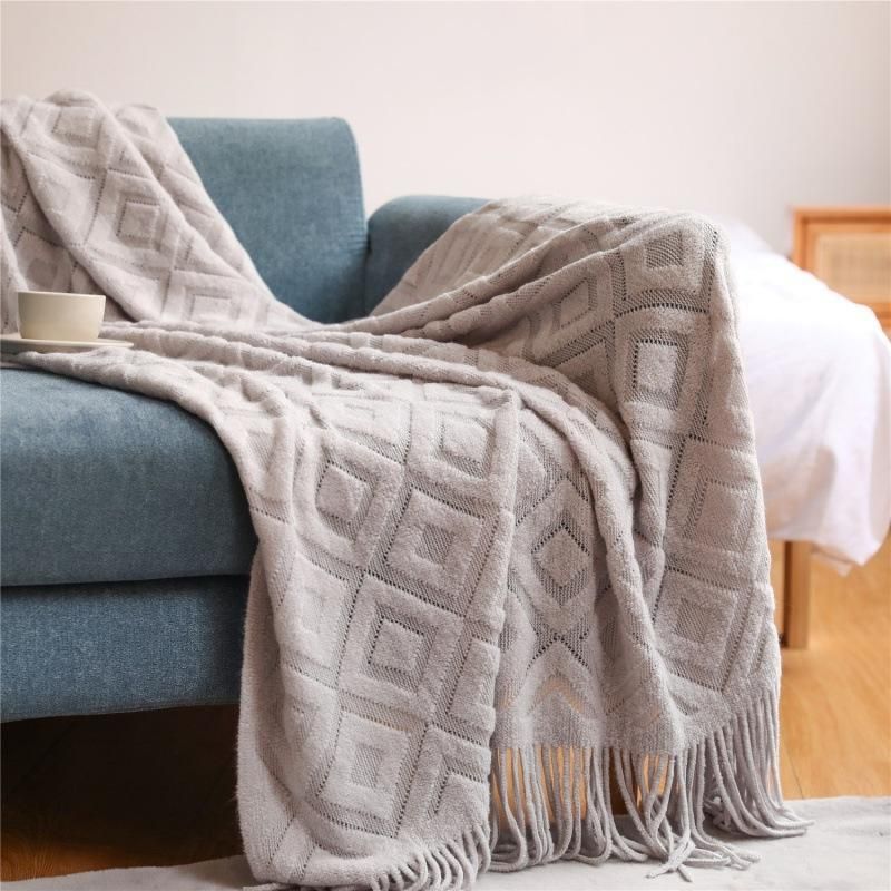 Luxurious Knitted Acrylic Sofa Blanket