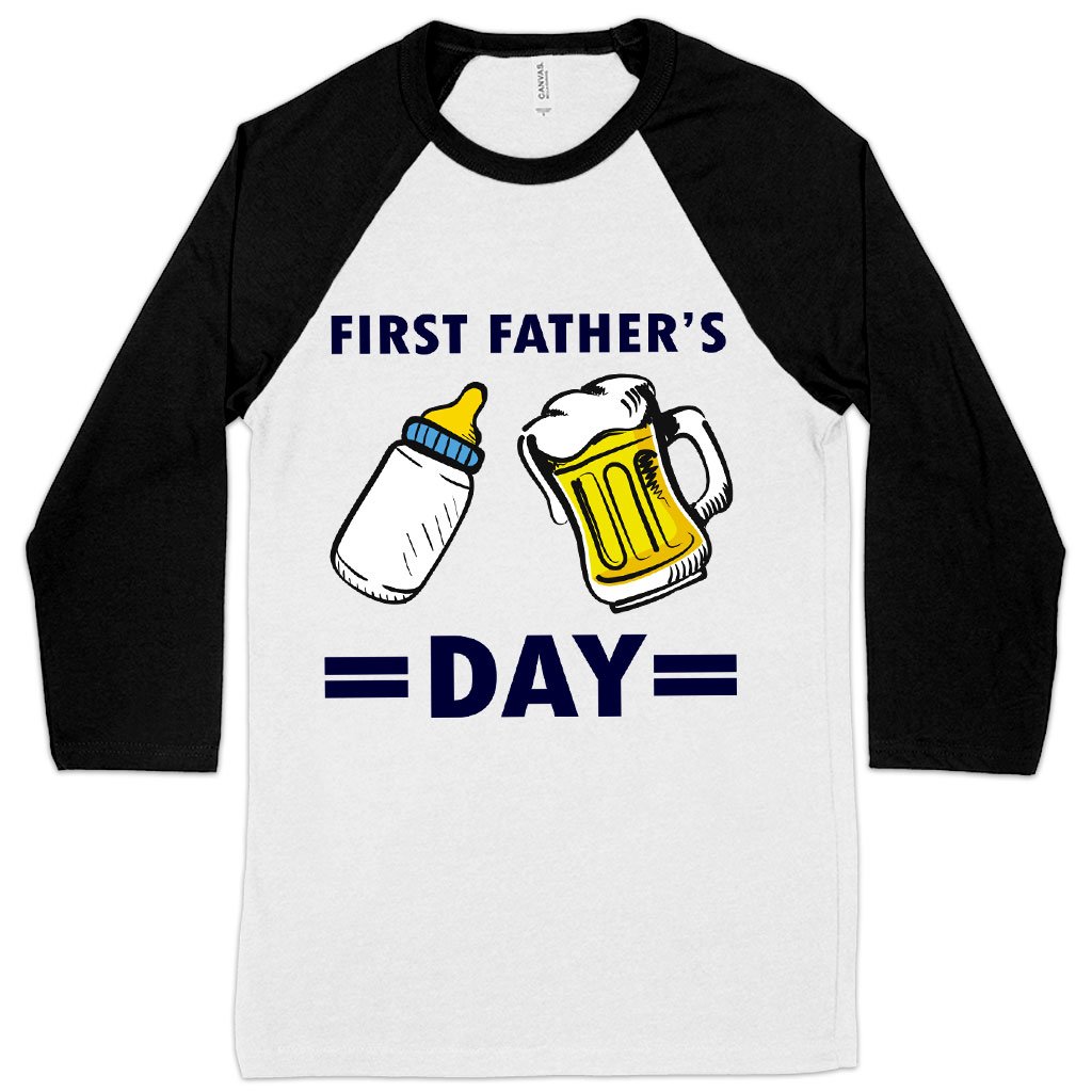 First Father's Day Baseball T-Shirt - Funny Father's Day T-Shirts