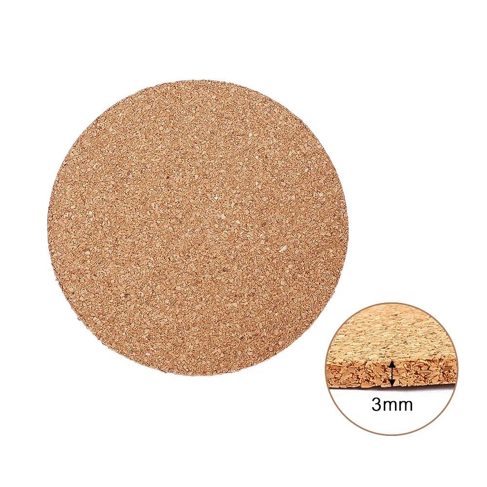 Eco-Friendly Cork Coasters - Heat Resistant, Non-Slip Round Pads for Drinks