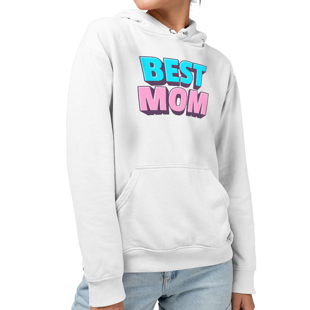 Best Mom Sponge Fleece Hoodie - Cute Hoodie - Gift Hooded Sweatshirt