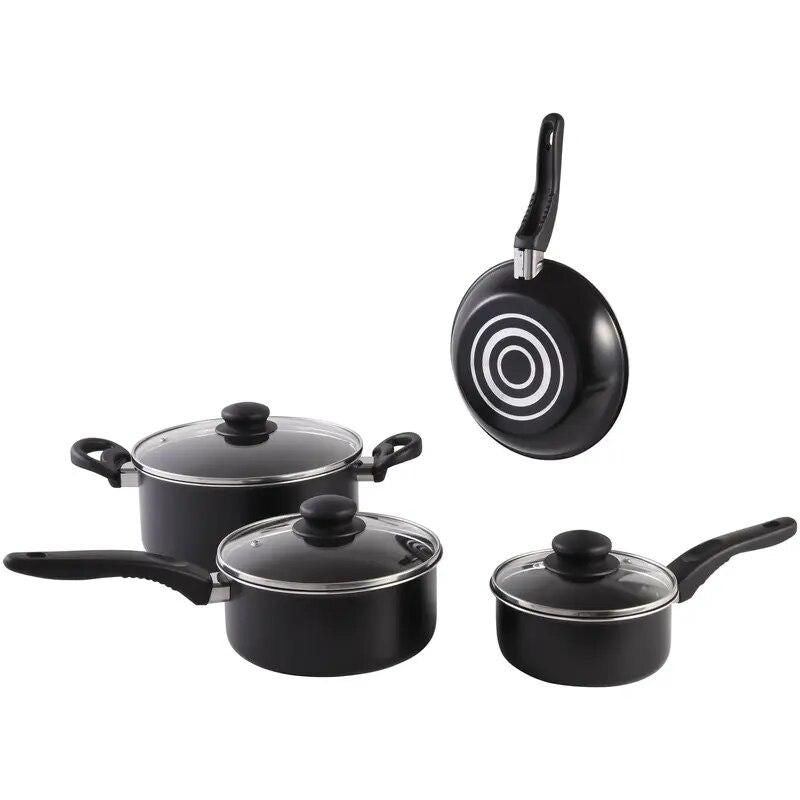 7-Piece Black Nonstick Aluminum Cookware Set