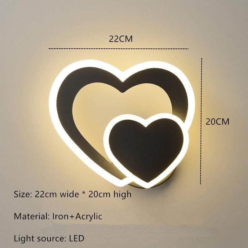 Modern Nordic LED Heart-Shaped Wall Lamp for Cozy Illumination