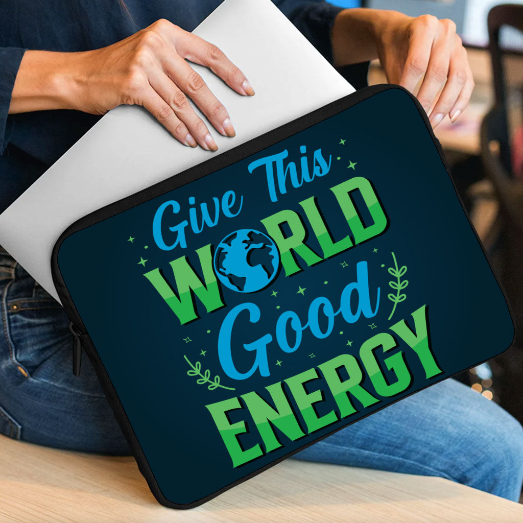 Give the World Good Energy MacBook Air 14" Sleeve - Cute Laptop Sleeve - Printed MacBook Sleeve