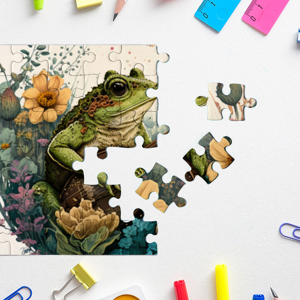 Cute Frog Puzzles - Flower Jigsaw Puzzle - Funny Puzzles