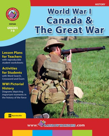 Rainbow Horizons A88 World War I Canada & the Great War - Grade 7 to 9 | Rose Chloe