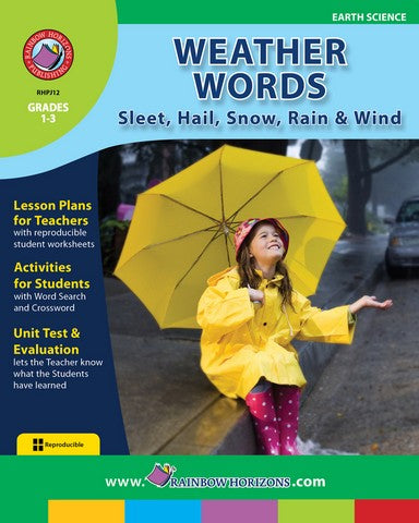 Rainbow Horizons JSLA12 Weather Words Sleet, Hail, Snow & Rain | Rose Chloe