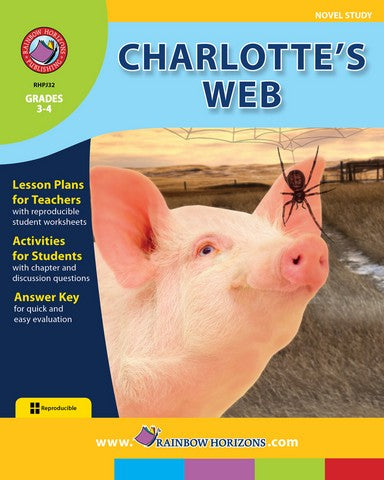 Rainbow Horizons JSLA32 Charlottes Web - Novel Study - Grade 3 to 4 | Rose Chloe