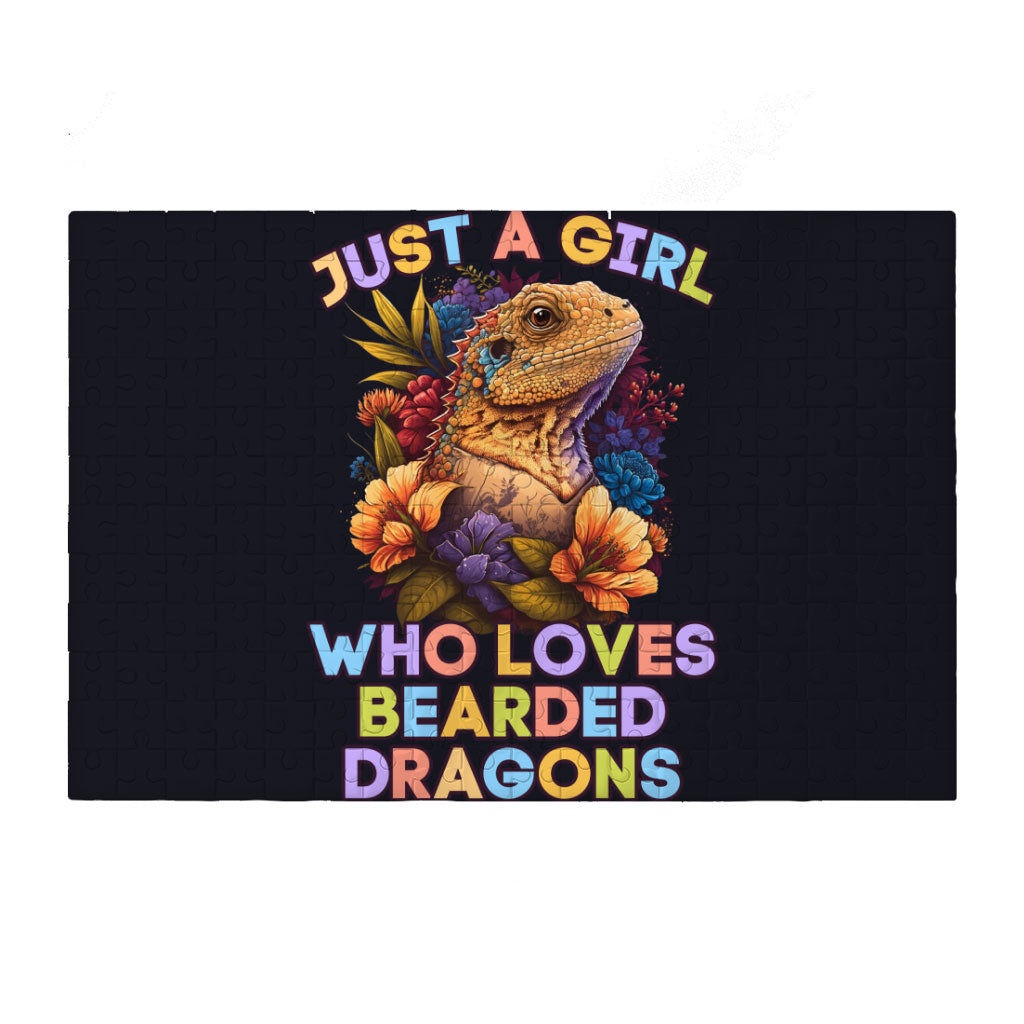 Bearded Dragon Puzzles - Girl Print Jigsaw Puzzle - Floral Design Puzzles