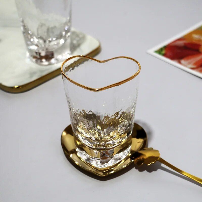 160ml Heart-Shaped Double-Wall Glass Mug for Tea, Coffee, and Cocktails